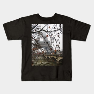 The Eiffel Tower in the Mist Kids T-Shirt